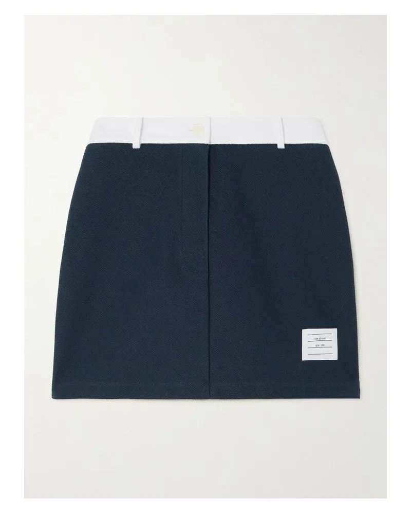 Thom Browne Zweifarbiger Minirock Aus Baumwoll-twill Mit Applikation - Blau Blau