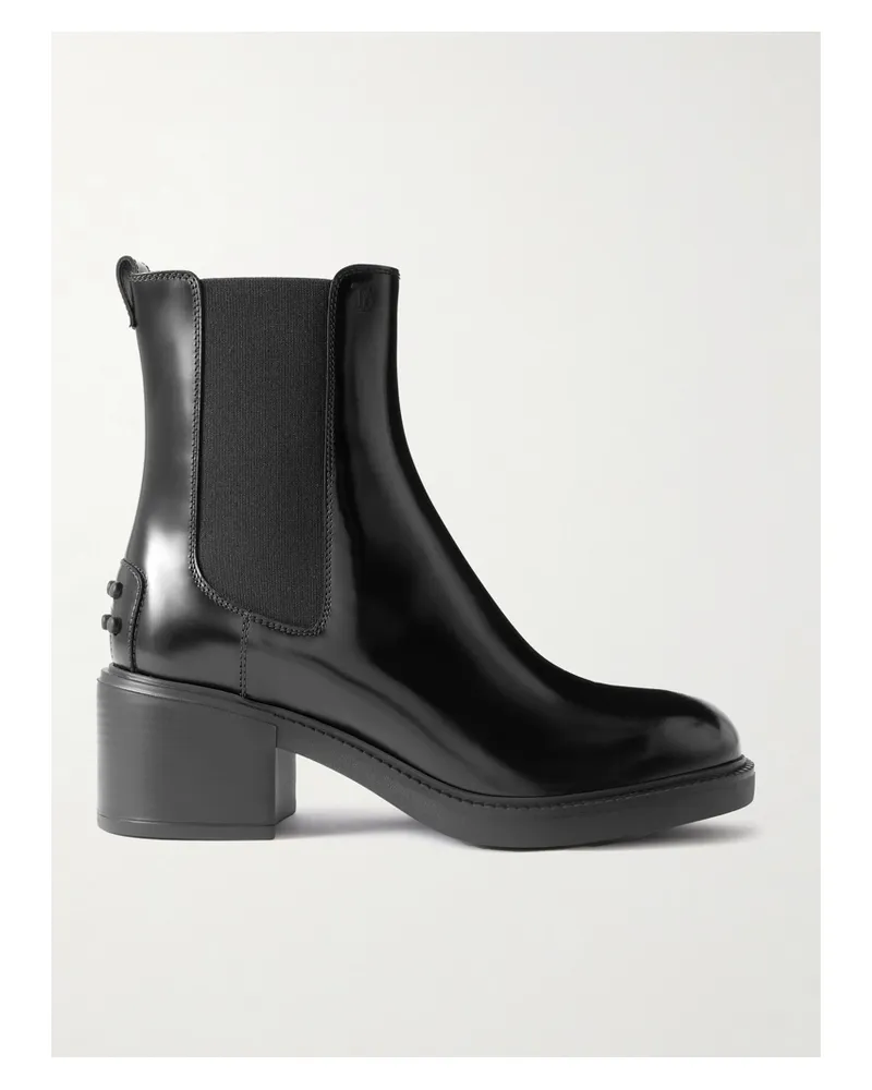 TOD'S Gomma T60 Leather Chelsea Boots - Black Black