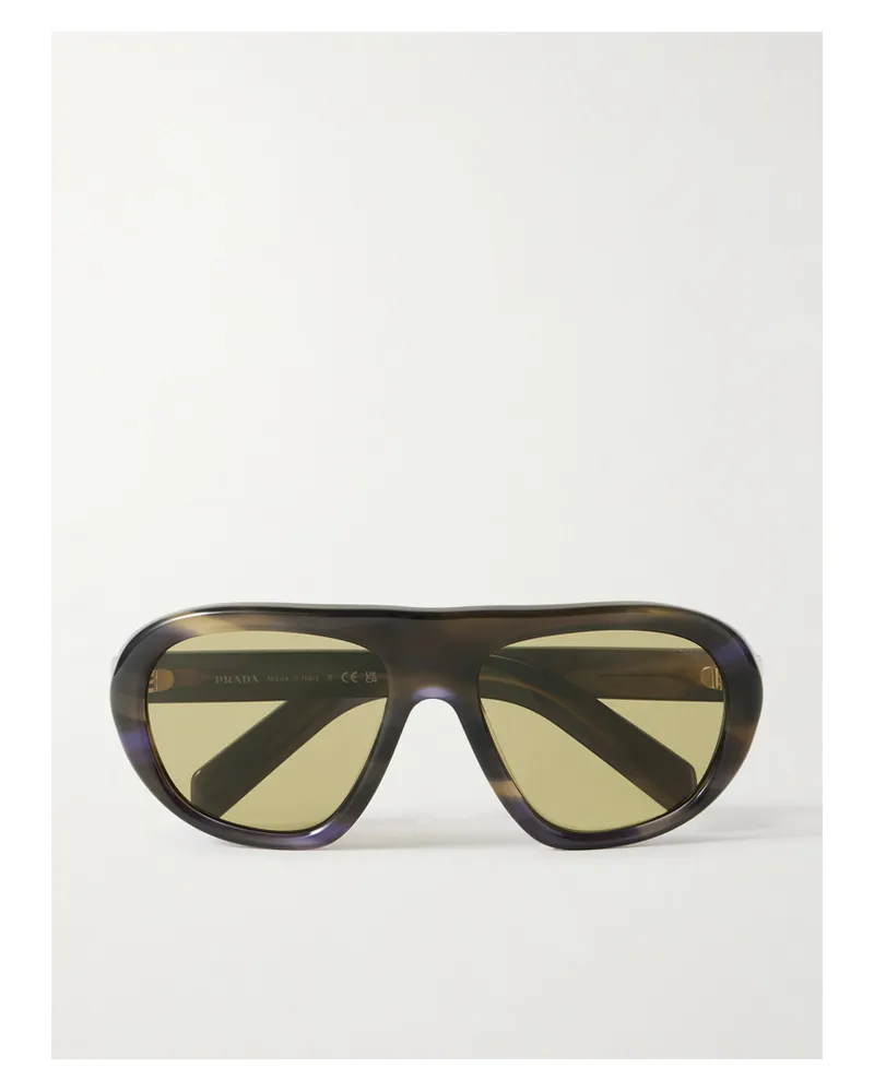 Prada Oversized-pilotensonnenbrille Aus Azetat - Braun Braun