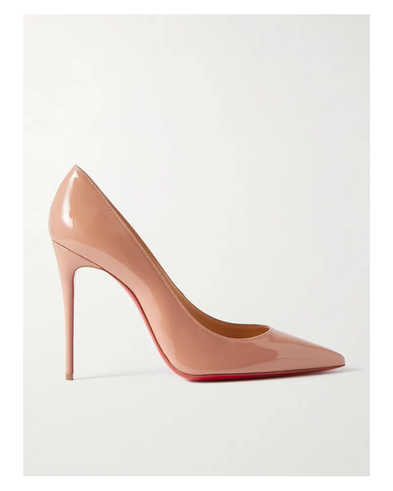 Christian Louboutin Kate 100 Patent-leather Pumps - Neutrals Neutrals