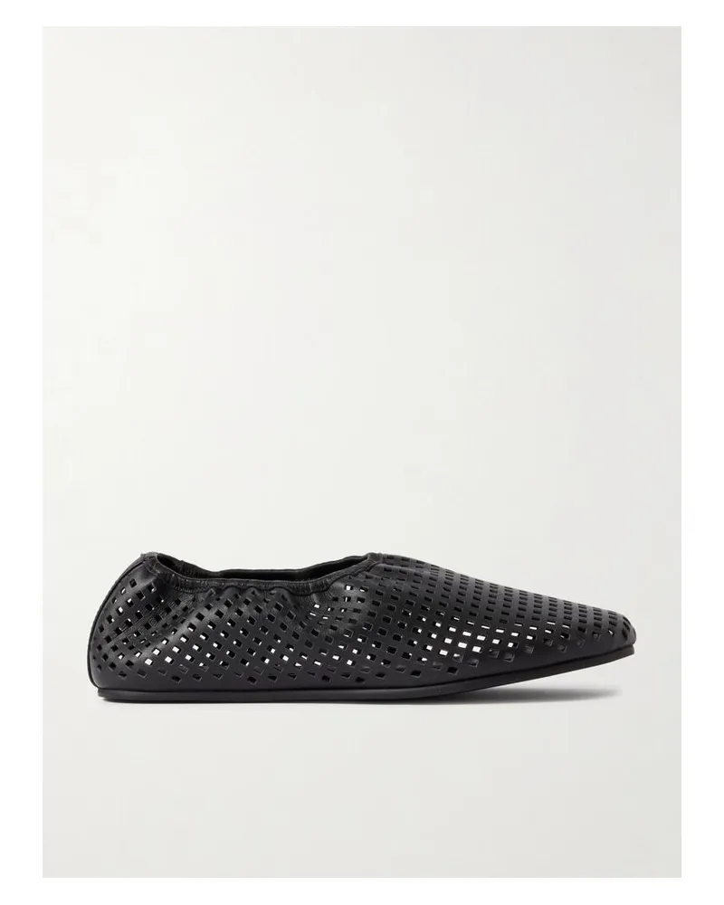 St. Agni Flache Schuhe Aus Perforiertem Leder - Schwarz Schwarz