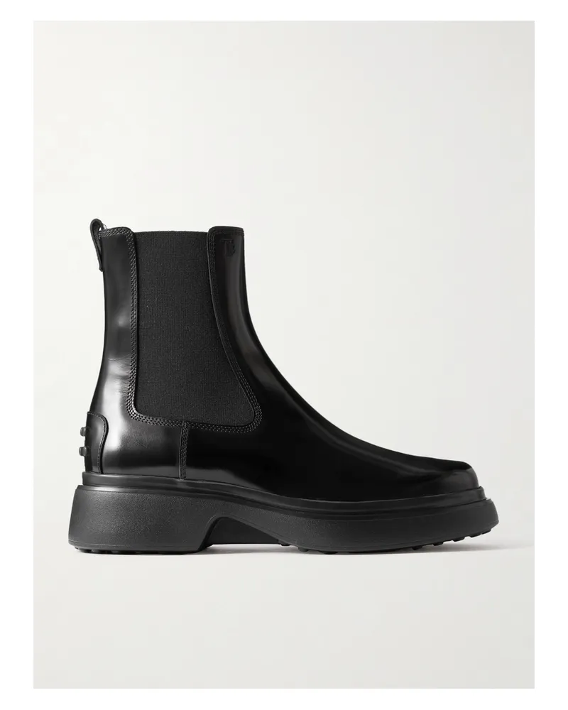 TOD'S Gomma Leather Chelsea Boots - Black Black
