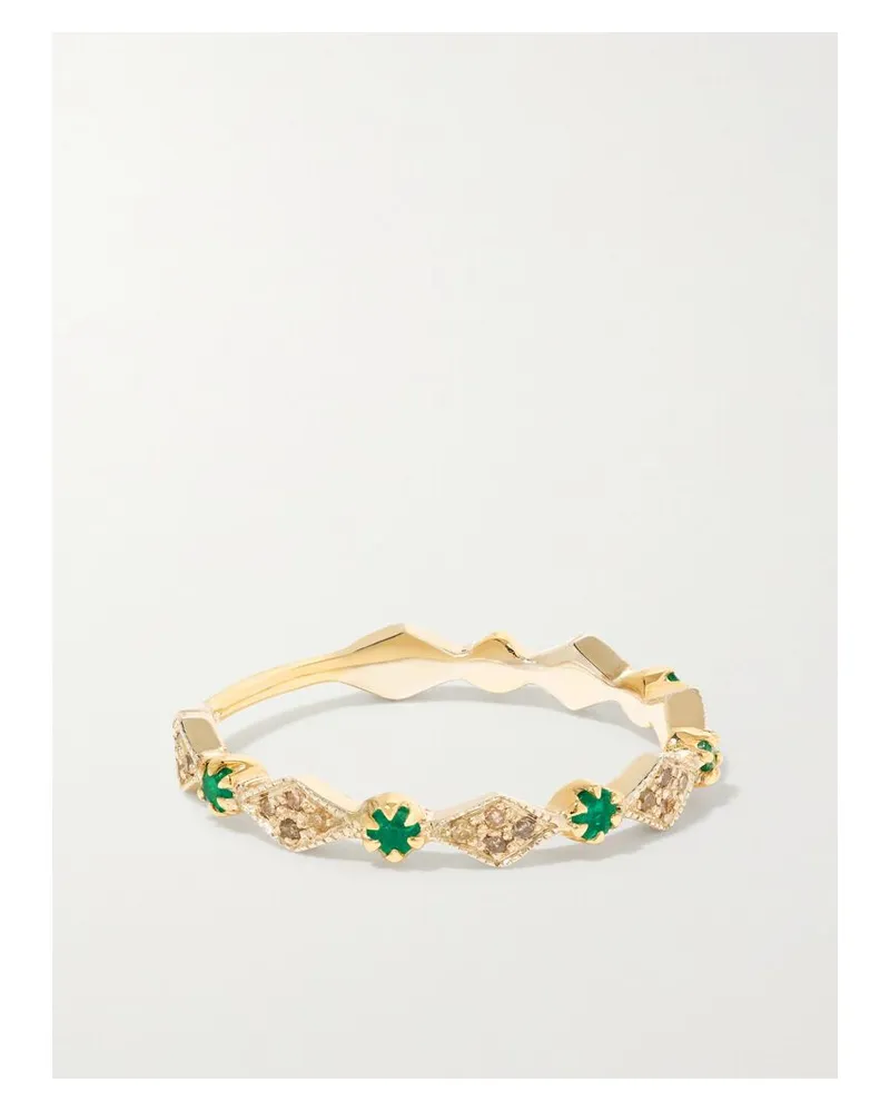 Pascale Monvoisin Ava N°1 Ring Aus 9 Karat Gold Und Sterlingsilber Mit Smaragden Und Diamanten Gold