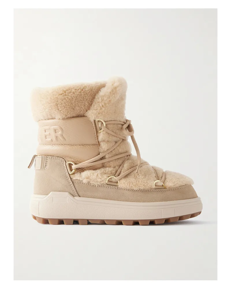 Bogner Chamonix Schneestiefel Aus Shearling, Strukturiertem Leder Und Veloursleder - Neutral Neutral