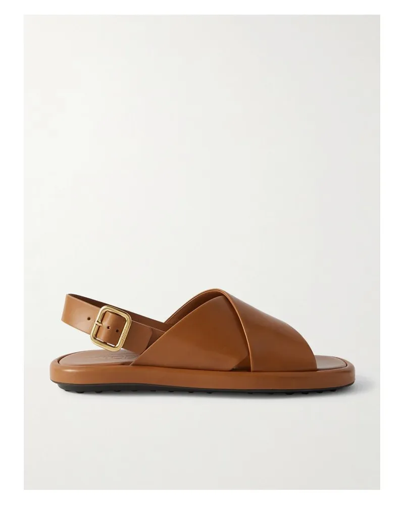 TOD'S Slingback-sandalen Aus Leder - Braun Braun