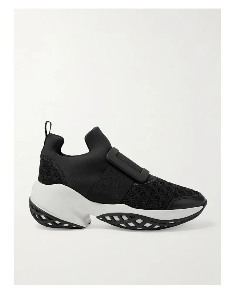 Roger Vivier Viv Run Sneakers Aus Mesh Und Leder - Schwarz Schwarz