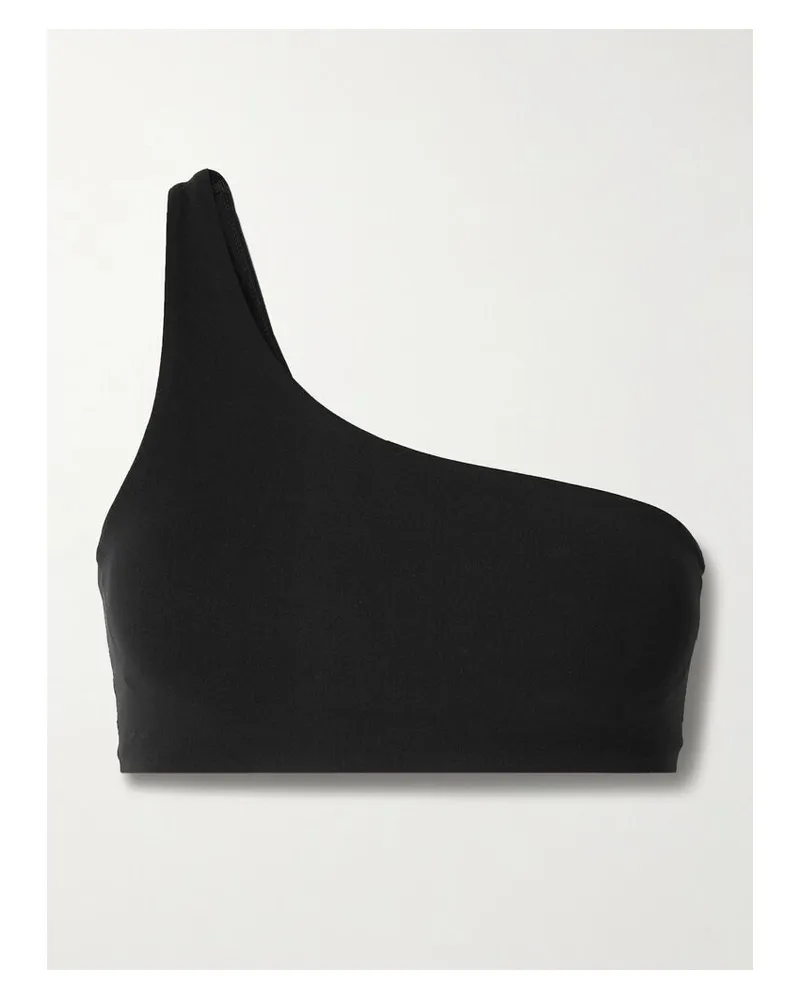 Nike Zenvy Asymmetrischer Sport-bh Aus Dri-fit-material - Schwarz Schwarz