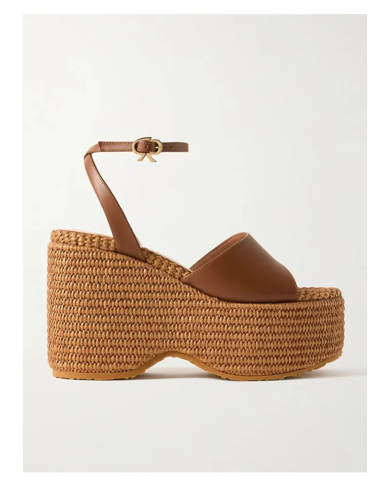 Gianvito Rossi Thalia 100 Plateau-wedges Aus Leder - Braun Braun