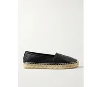 Espadrilles Aus Leder Mit Logoprägung - Schwarz