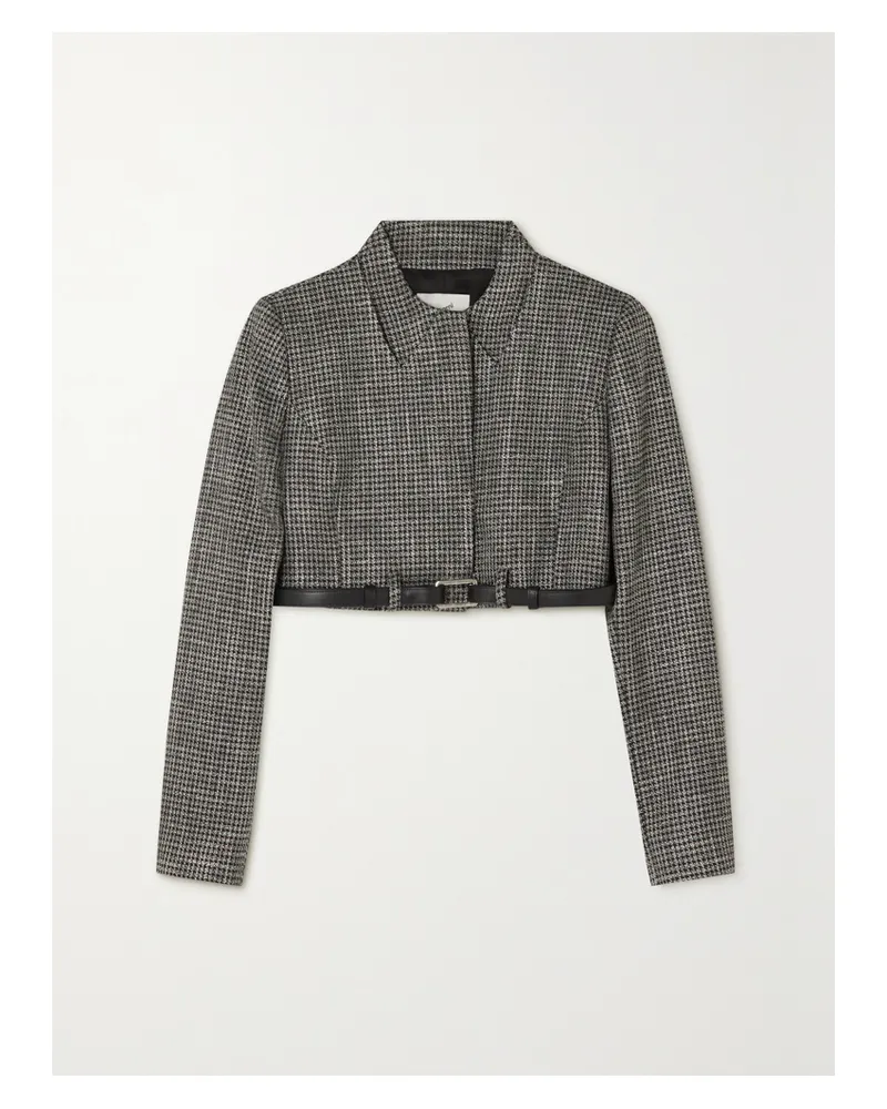COPERNI Verkürzte Jacke Aus Kariertem Tweed Mit Gürtel In Metallic-optik - Silber Silber