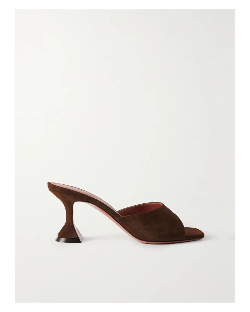 Amina Muaddi Lupita Suede Mules - Brown Brown