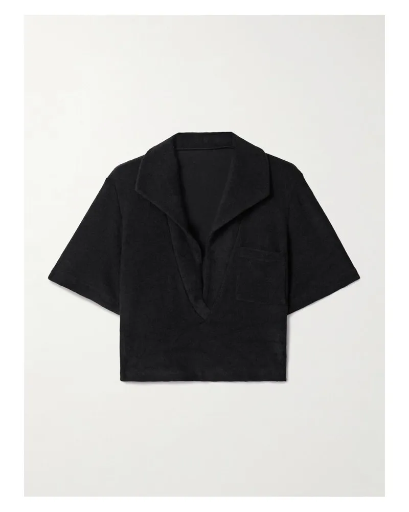 Johanna Ortiz Misty Hem Verkürztes Oberteil Aus Baumwollfrottee - Schwarz Schwarz