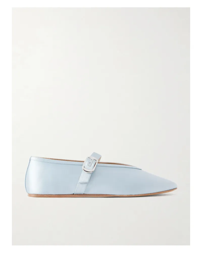 Le Monde Béryl Stella Satin Mary Jane Ballet Flats - Blue Blue