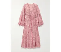 Sirin Midikleid Aus Recyceltem Stretch-chiffon Mit Pailletten - Pink