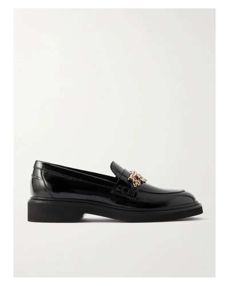 Roger Vivier Viv Rangers Loafers Aus Lackleder Mit Verzierungen - Schwarz Schwarz