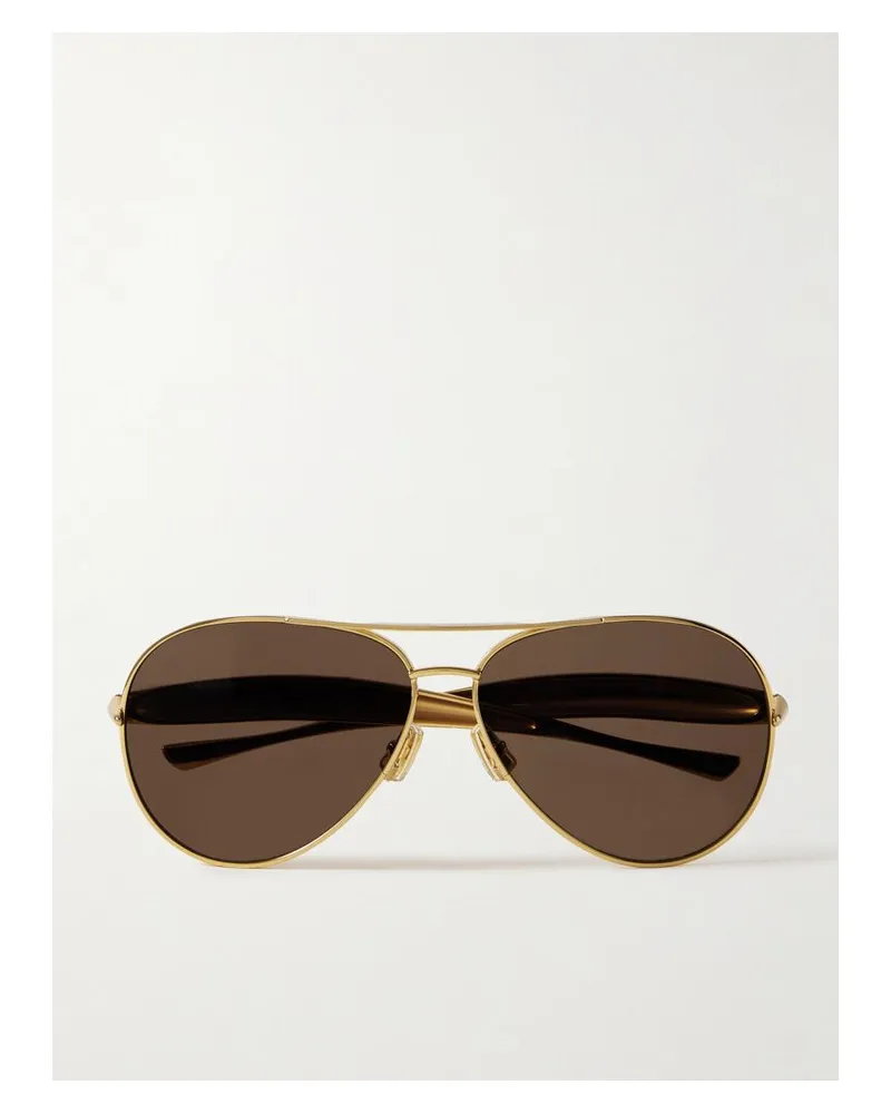 Bottega Veneta Sardine Goldfarbene Pilotensonnenbrille Gold