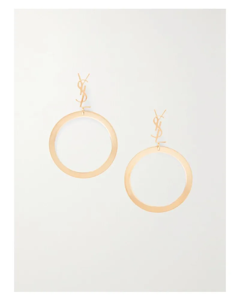 Saint Laurent Cassandre Goldfarbene Ohrringe Gold