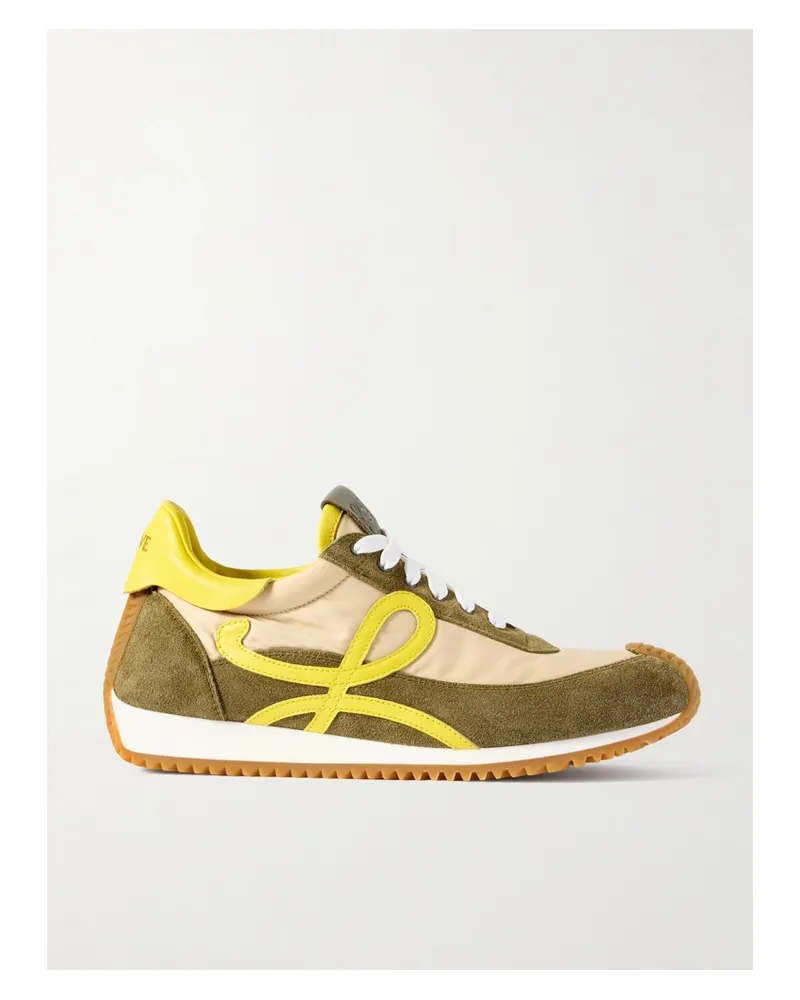 Loewe Flow Runner 2.0 Sneakers Aus Shell Und Veloursleder Mit Lederbesätzen - Creme Creme