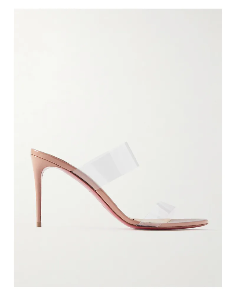 Christian Louboutin Just Nothing 85 Pvc And Patent-leather Mules - Neutrals Neutrals
