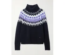 Ingrid Rollkragenpullover Aus Kaschmir Mit Fair-isle-muster - Blau