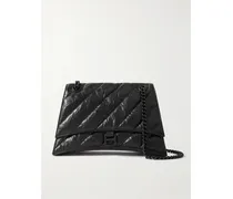 Crush Medium Quilted Crinkled-leather Shoulder Bag - Black