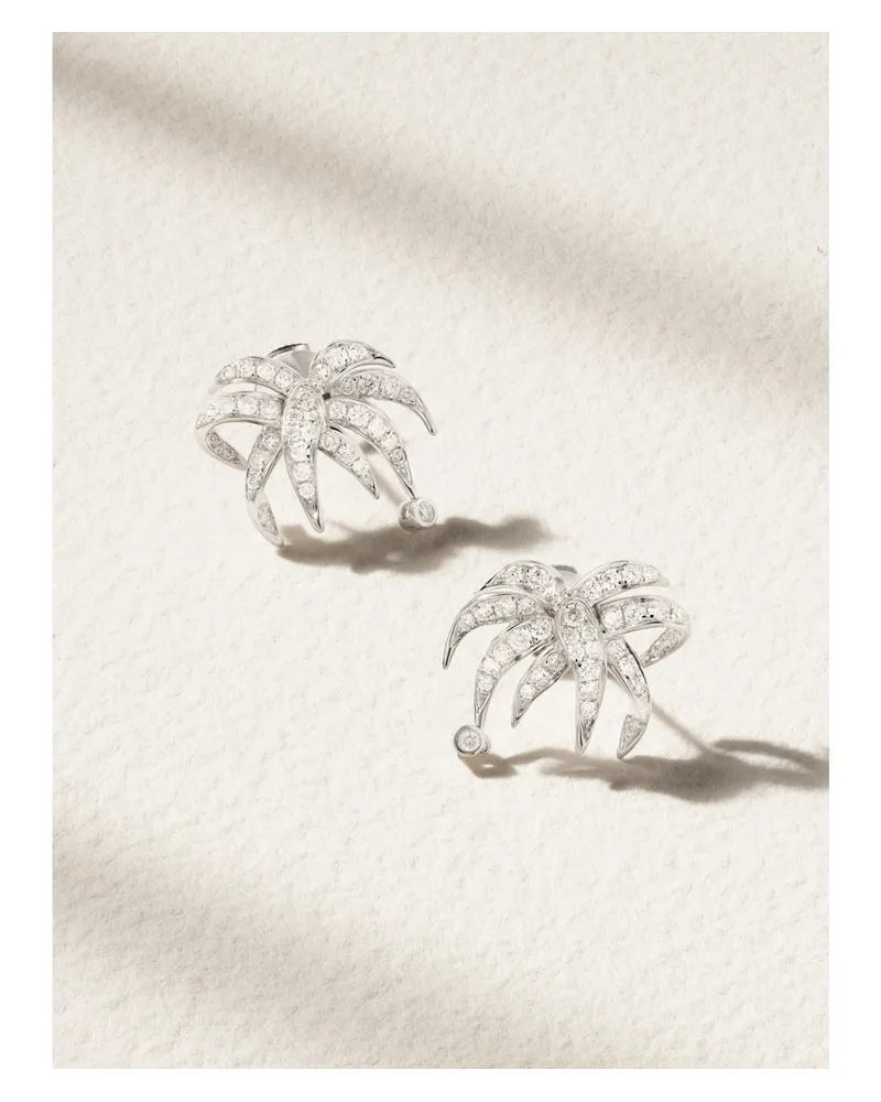 Yvonne Léon Paradise Island 18-karat White Gold Diamond Earrings - Silver Silver