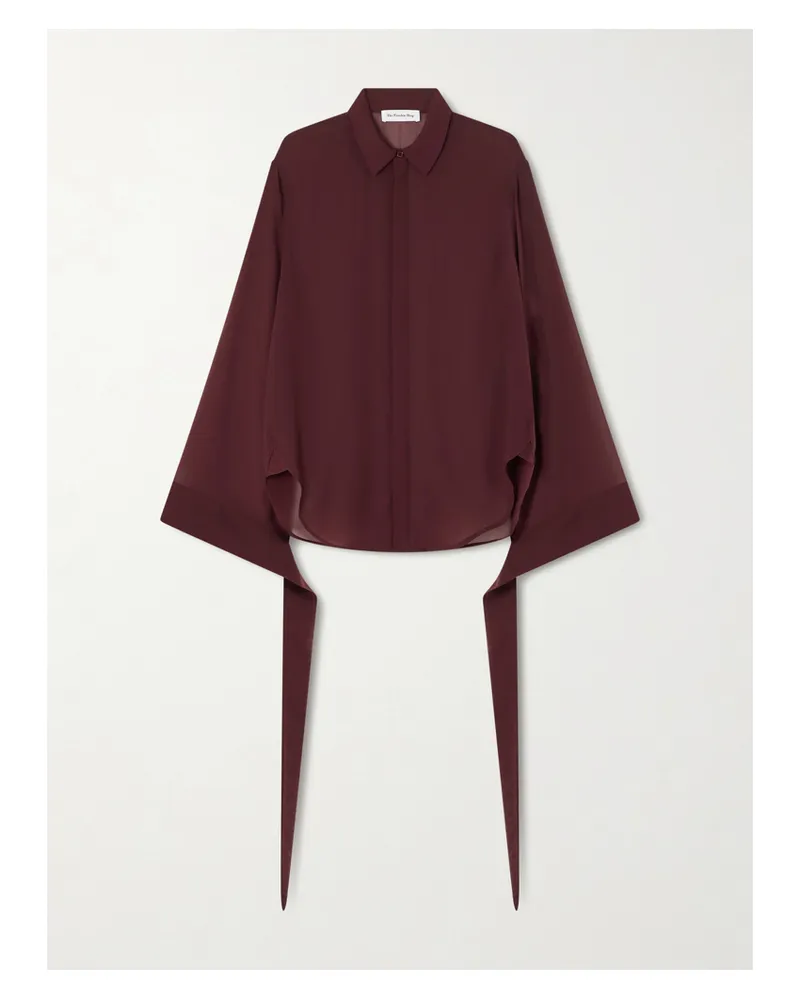 FRANKIE Shop Verlin Hemd Aus Chiffon Zum Binden - Burgunder Burgunder