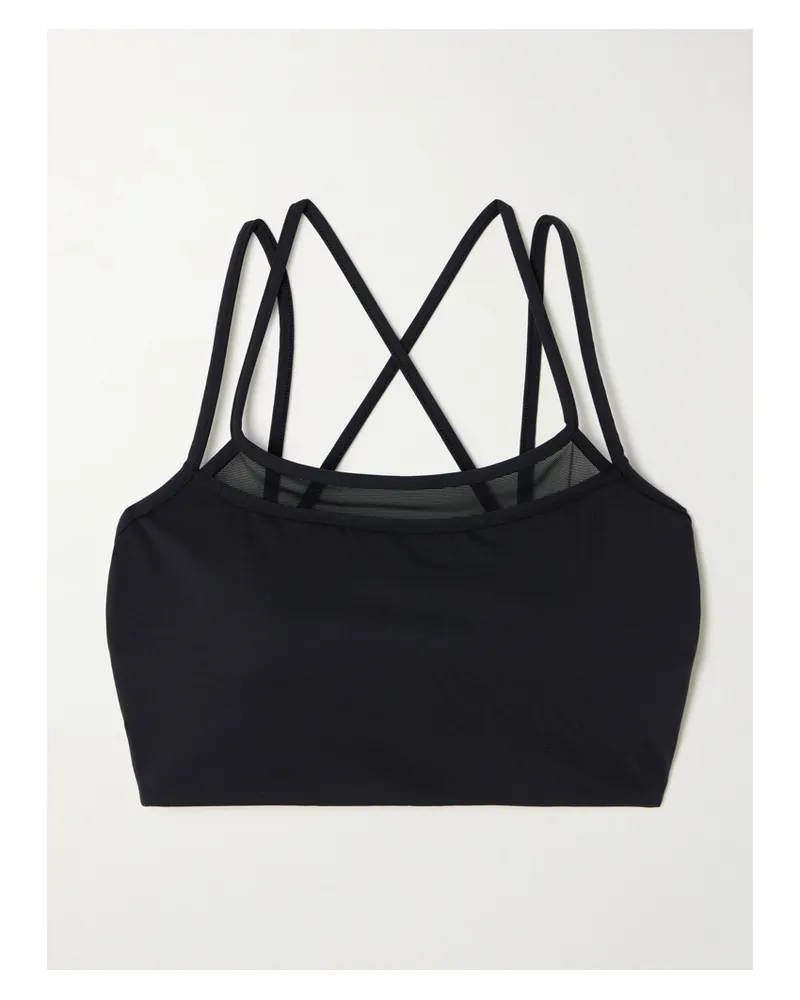 Eres Graham Mehrlagiger Sport-bh Aus Stretch-jersey Und Tüll - Schwarz Schwarz