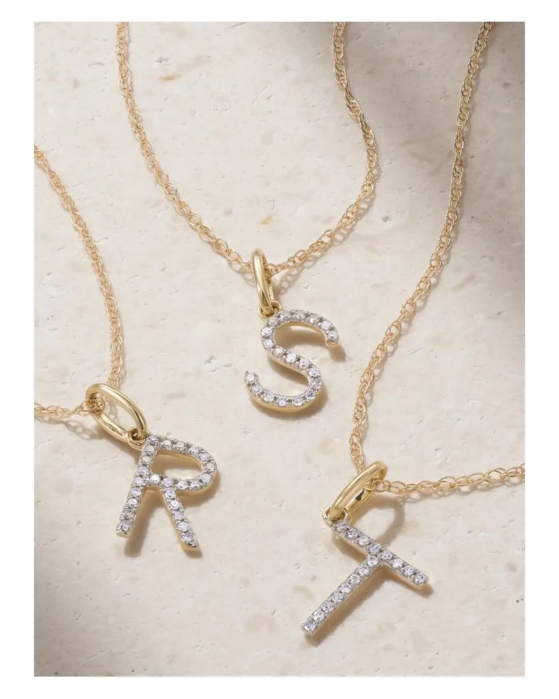 Stone & Strand Alphabet Kette Aus 9 Karat Gold Mit Diamanten Gold