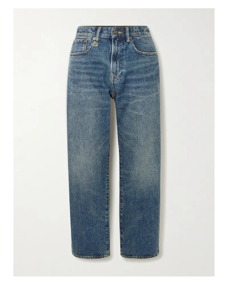 R13 Boyfriend Distressed Straight-leg Jeans - Blue Blue