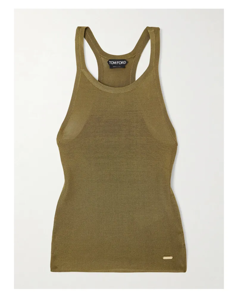 Tom Ford Gestricktes Tanktop Aus Seide - Grün Grün