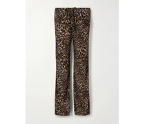Adriel Leopard-print Crepe De Chine Wide-leg Pants - Animal Print