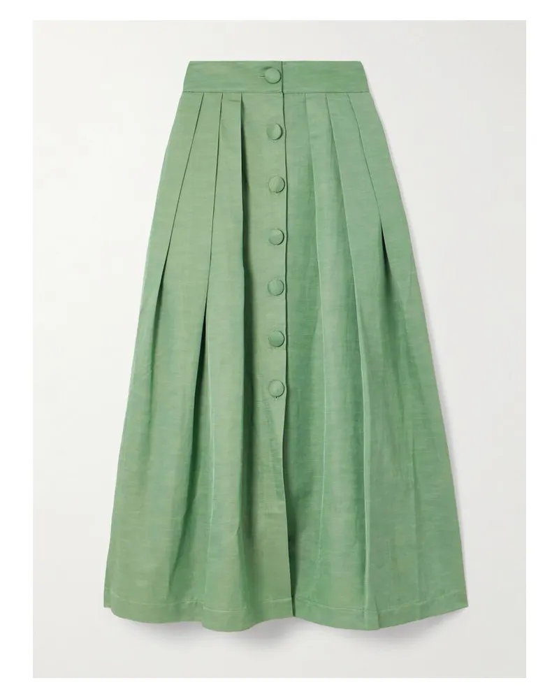 DESTREE Irving Maxirock Aus Twill Mit Falten - Grün Grün