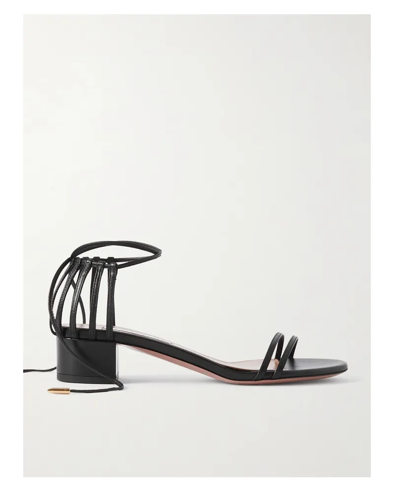 Aquazzura Straight To Heaven Sandalen Aus Leder - Schwarz Schwarz