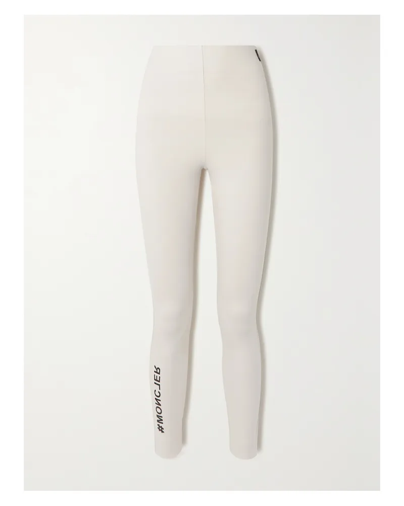 Moncler Leggings Aus Stretch-jersey Mit Print - Weiß Weiß