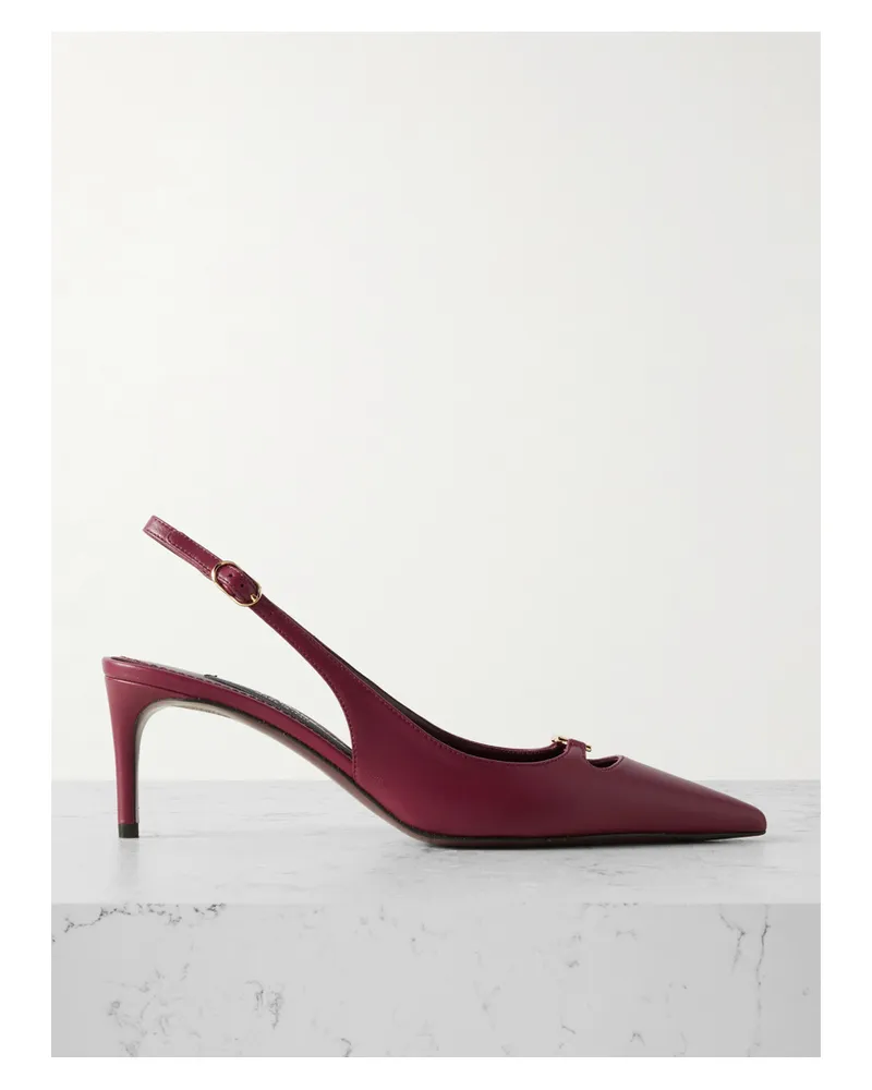 Dolce & Gabbana Slingback-pumps Aus Leder Mit Verzierung - Burgunder Burgunder