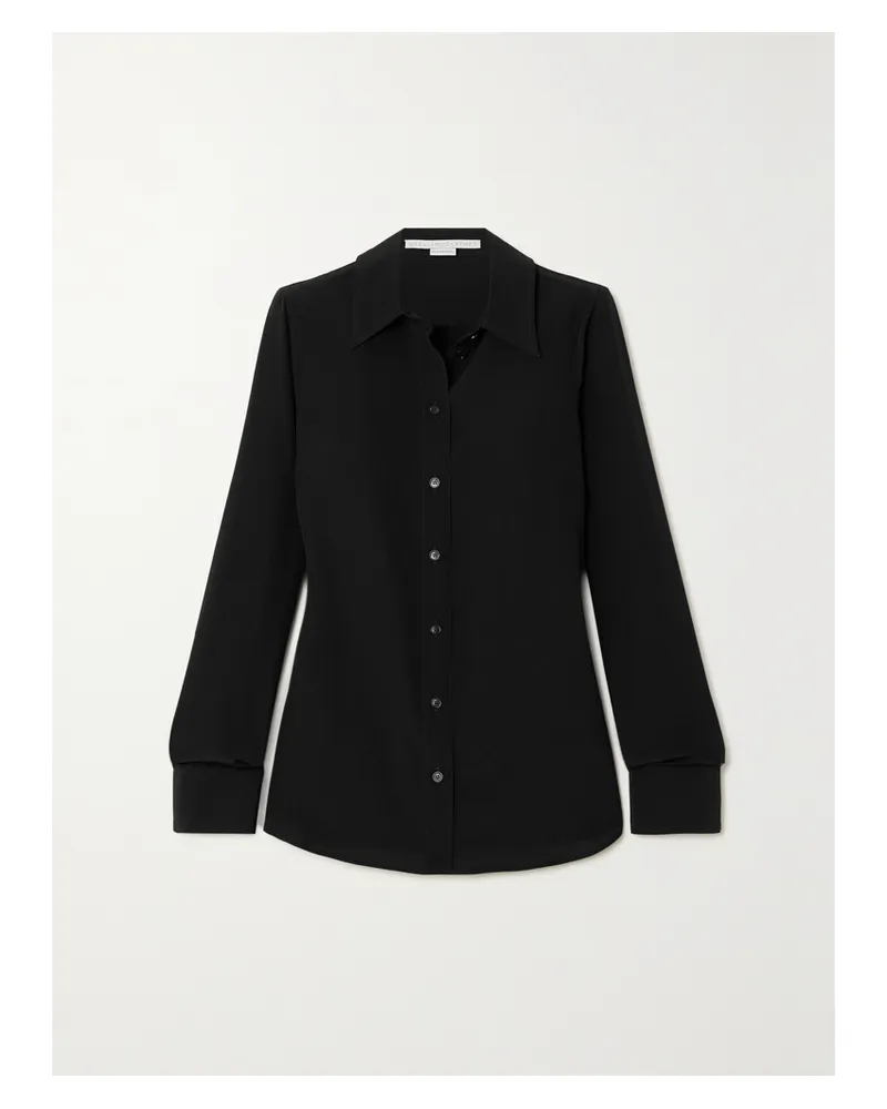 Stella McCartney Hemd Aus Crêpe De Chine Aus Seide - Schwarz Schwarz