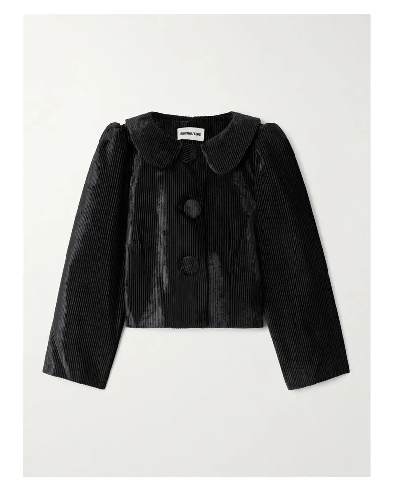 SHUSHU/TONG Verkürzte Jacke Aus Cord - Schwarz Schwarz