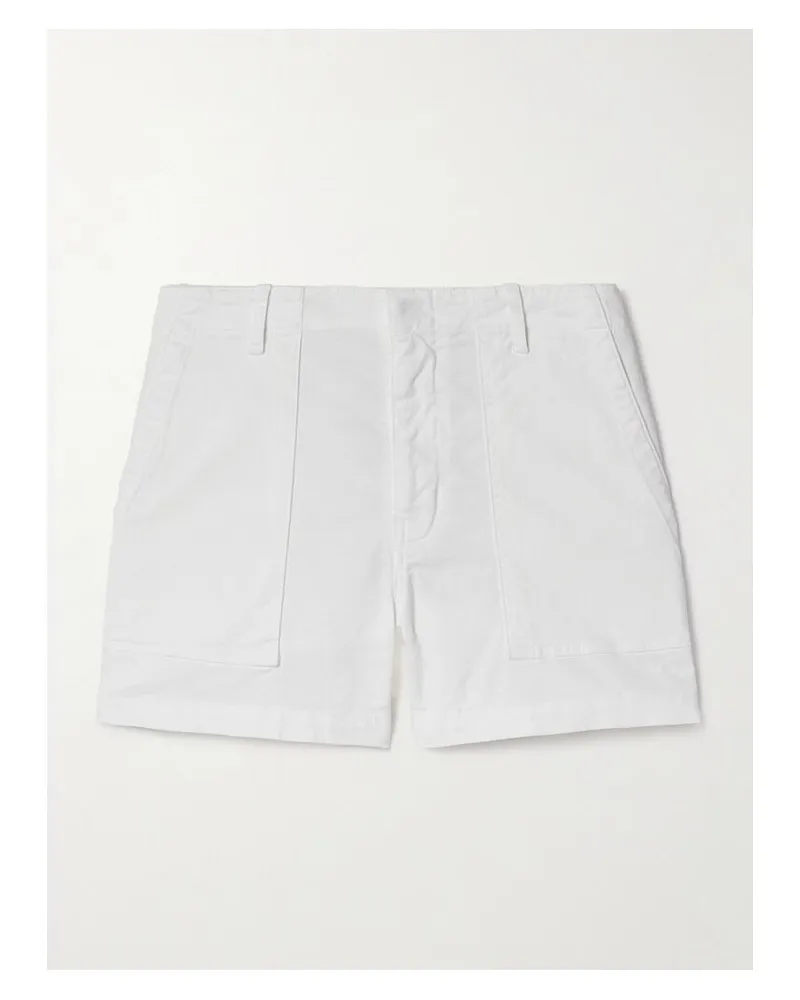 Nili Lotan Shorts Aus Einer Baumwollmischung Mit Falten - Weiß Weiß