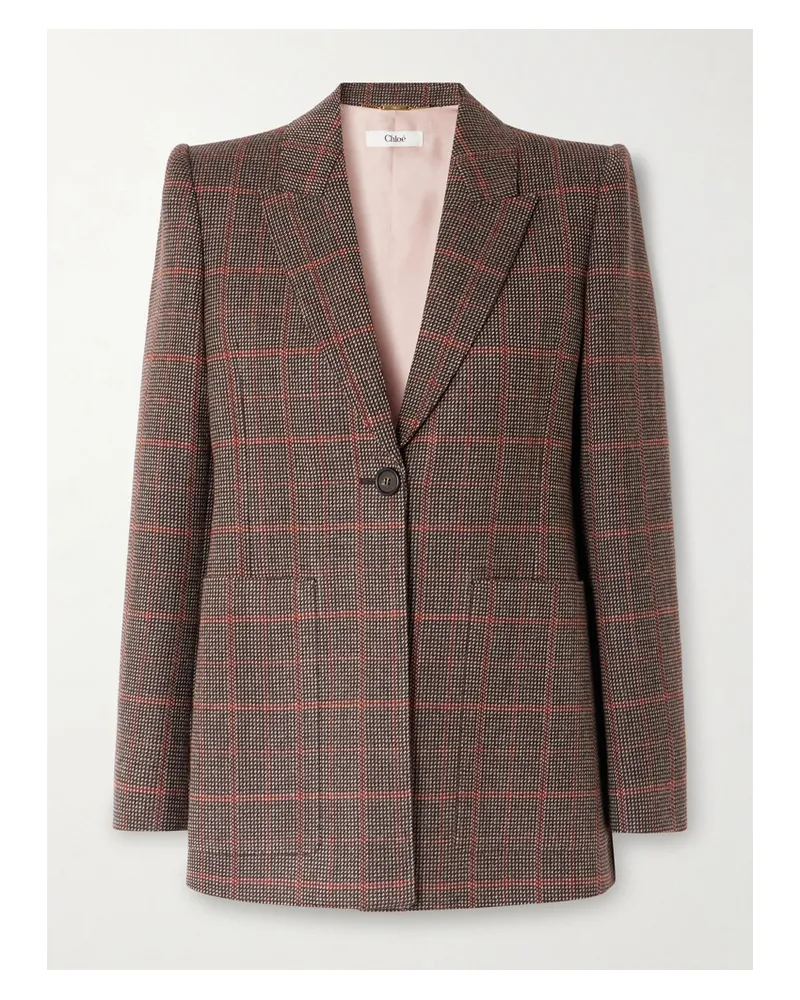 Chloé Blazer Aus Karierter Wolle - Braun Braun
