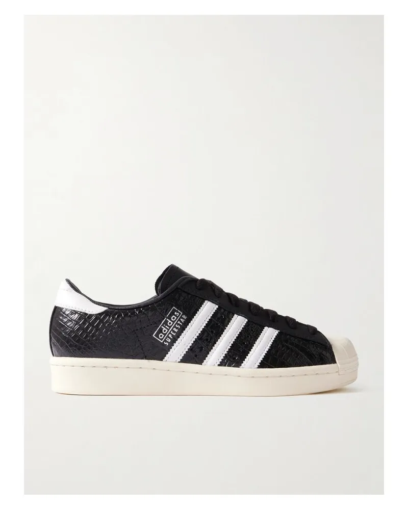 adidas Superstar Vintage Sneakers Aus Leder Mit Krokodileffekt - Schwarz Schwarz