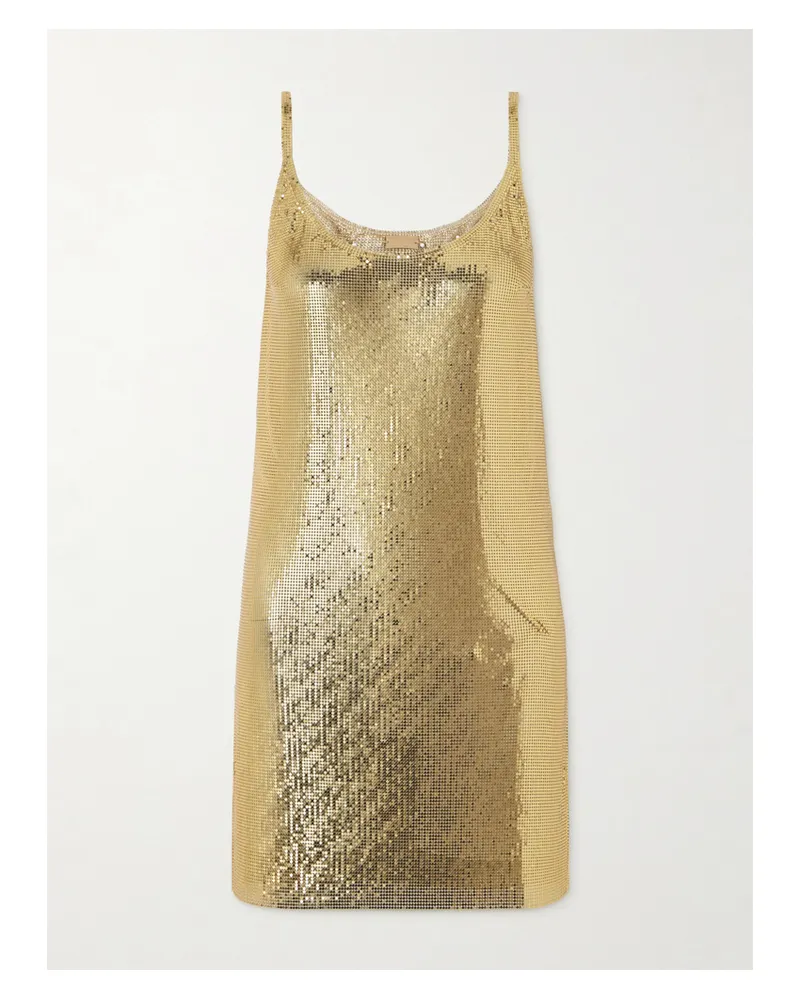 Paco Rabanne Minikleid Aus Metall-mesh - Gold Gold
