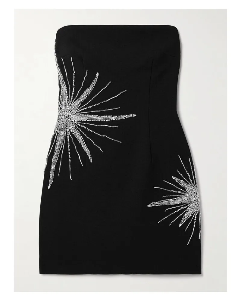 Rebecca Vallance Estella Trägerloses Minikleid Aus Crêpe Mit Kristallen - Schwarz Schwarz