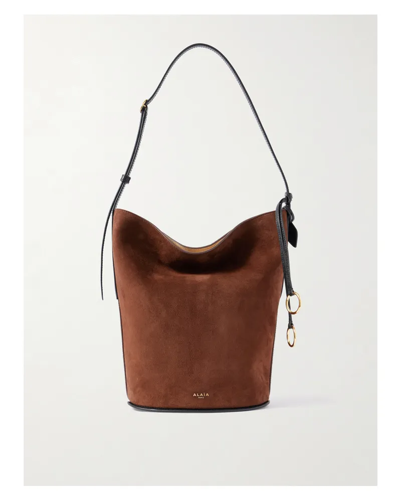 Alaïa Tote Aus Veloursleder Mit Lederbesätzen - Braun Braun