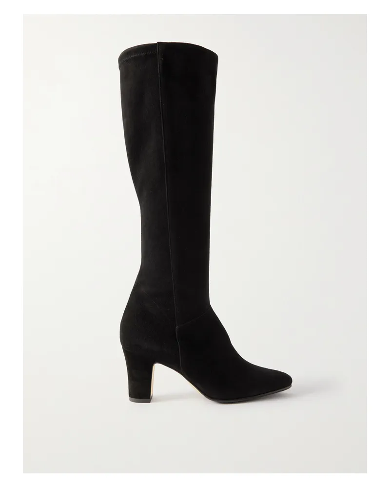 Manolo Blahnik Pitana 70 Kniehohe Stiefel Aus Veloursleder - Schwarz Schwarz