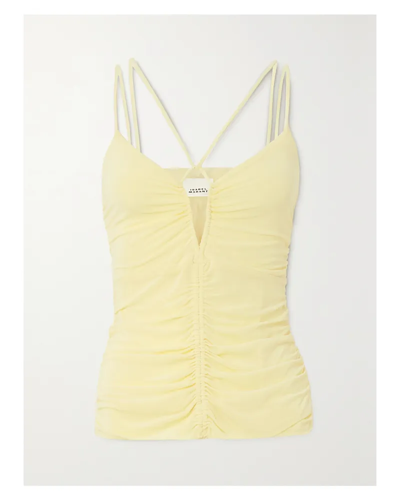 Isabel Marant Leila Bustier Aus Stretch-jersey Mit Raffungen - Gelb Gelb