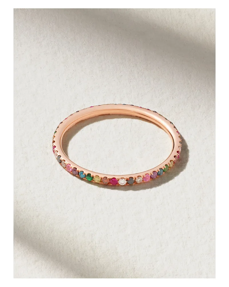 Ileana Makri Thread 18-karat Rose Gold Multi-stone Ring Multi
