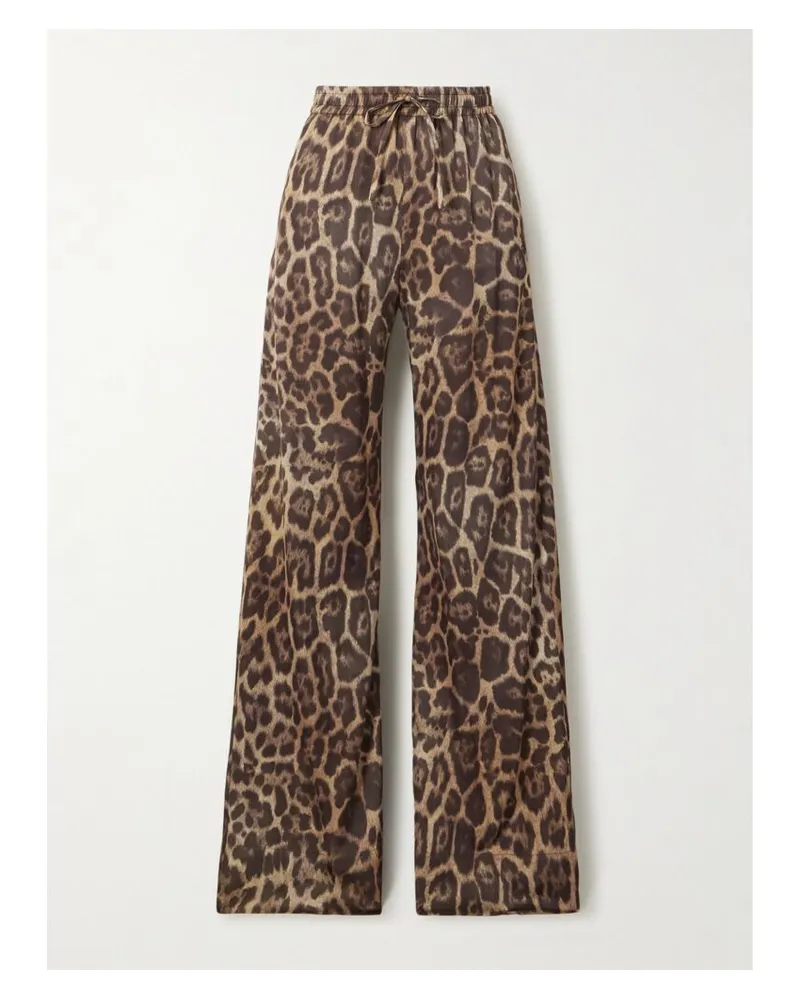 Stella McCartney Hose Mit Weitem Bein Aus Lenzing™ Ecovero™ Mit Leopardenprint - Animal-Print Animal-print