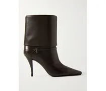 Niki Ankle Boots Aus Leder Mit Logodetail - Braun