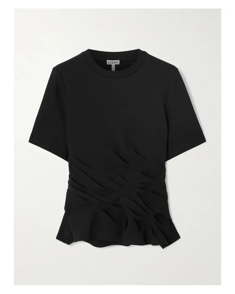 Loewe T-shirt Aus Jersey Aus Einer Baumwollmischung Mit Raffungen - Schwarz Schwarz